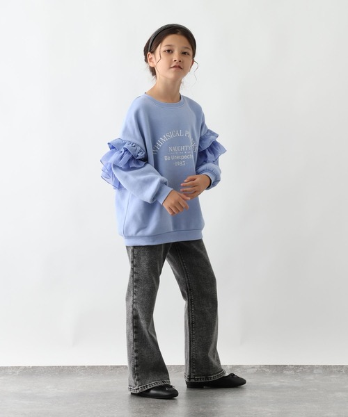 GLOBAL WORK(グローバルワーク)の「あったか乾きやすいフリルスウェット/608330(スウェット・キッズ・サックスブルー/アイボリー/チャコールグレー・160cm/130cm/140cm/150cm)」の10枚目の写真