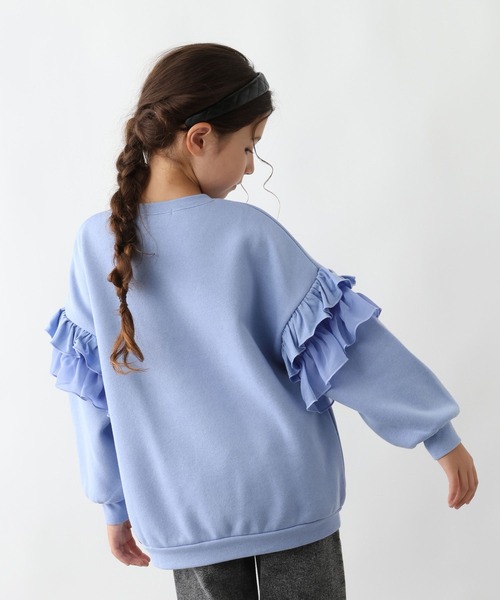 GLOBAL WORK(グローバルワーク)の「あったか乾きやすいフリルスウェット/608330(スウェット・キッズ・サックスブルー/アイボリー/チャコールグレー・160cm/130cm/140cm/150cm)」の5枚目の写真