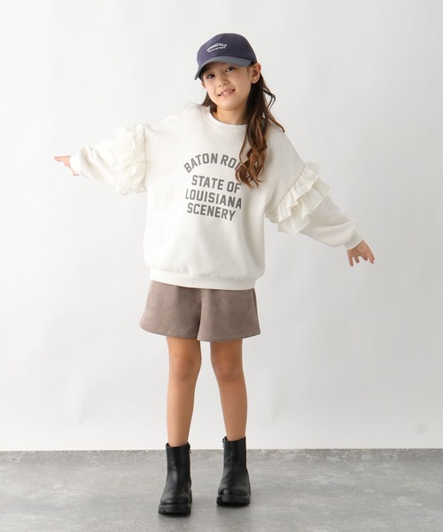 GLOBAL WORK(グローバルワーク)の「あったか乾きやすいフリルスウェット/608330(スウェット・キッズ・サックスブルー/アイボリー/チャコールグレー・160cm/130cm/140cm/150cm)」の12枚目の写真