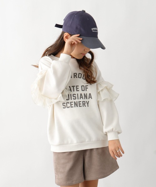 GLOBAL WORK(グローバルワーク)の「あったか乾きやすいフリルスウェット/608330(スウェット・キッズ・サックスブルー/アイボリー/チャコールグレー・160cm/130cm/140cm/150cm)」の7枚目の写真