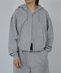 AH ABAHOUSE（エーエイチアバハウス）の「CROPPED DOUBLE-ZIP SWEAT HOODIE / クロップドダブルジップスウェットフーディー（パーカー）」