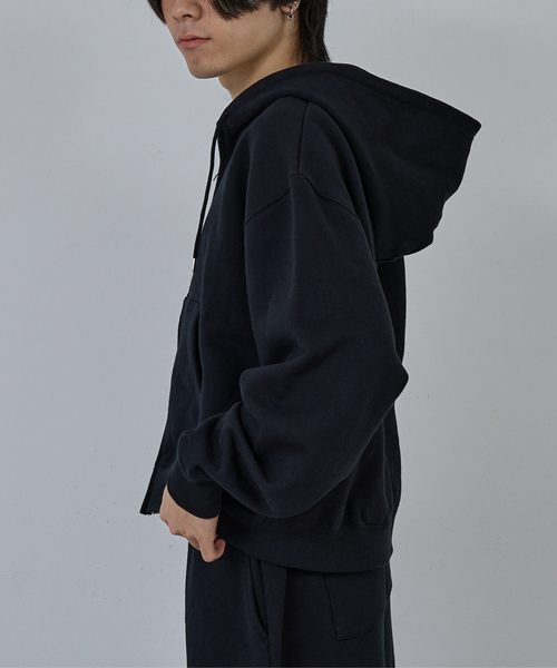 セール】CROPPED DOUBLE-ZIP SWEAT HOODIE / クロップドダブルジップ