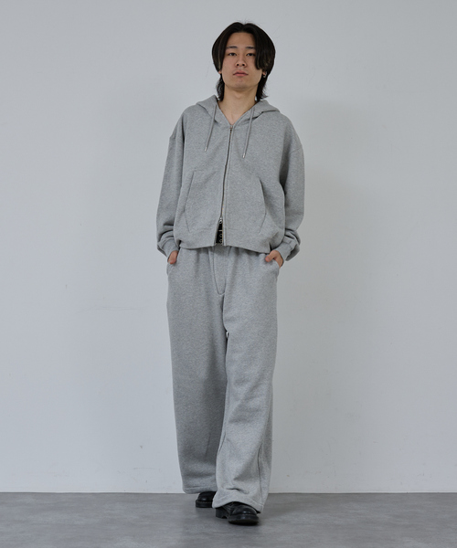 アバハウス（ABAHOUSE）/【AH ABAHOUSE】クロップド ダブルジップ スウェットフーディー / セ セール】CROPPED DOUBLE-ZIP SWEAT HOODIE / クロップドダブルジップ