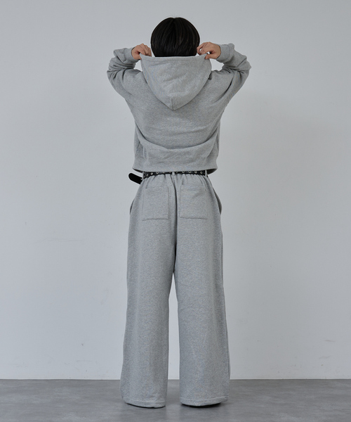 セール】CROPPED DOUBLE-ZIP SWEAT HOODIE / クロップドダブルジップ