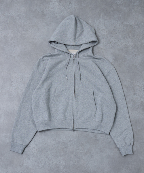 セール】CROPPED DOUBLE-ZIP SWEAT HOODIE / クロップドダブルジップ