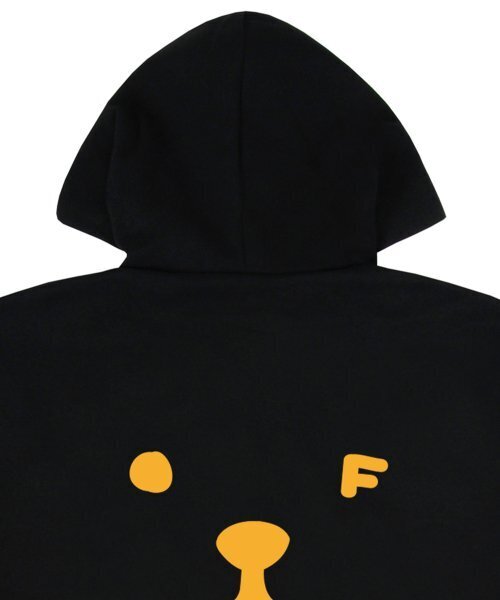 GRAVER（グレーバー）の「[ユニセックス]パピーフェイスバックスマイルフードパーカー_ブラック/イエローロゴ（パーカー・レディース・イエロー・SMALL/MEDIUM/LARGE/X-LARGE）」の3枚目の写真
