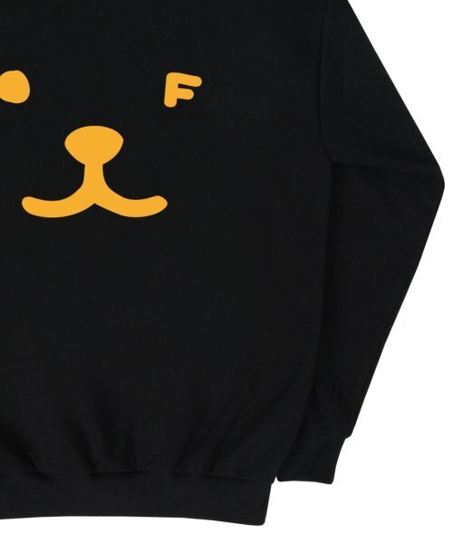 GRAVER（グレーバー）の「[ユニセックス]パピーフェイスバックスマイルフードパーカー_ブラック/イエローロゴ（パーカー・レディース・イエロー・SMALL/MEDIUM/LARGE/X-LARGE）」の4枚目の写真