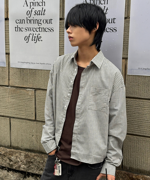 SIGNATURE（シグネチャ）の「クロップチェックシャツ[ホワイト]（シャツ/ブラウス・レディース・その他・MEDIUM/LARGE）」の5枚目の写真