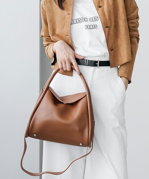 mili an deni(ミリアンデニ)の「スクウェアフラップフェイクレザーバッグ(ショルダーバッグ・レディース・ブラック/アッシュグレー/ブラウン・F)」の14枚目の写真