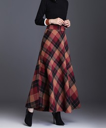 予約商品】スカート（レッド/赤色系・チェック柄）ファッション通販