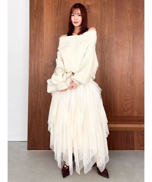 dazzlin(ダズリン)の「ヘムティアードチュールスカート(スカート・レディース・アイボリー/ピンク・SMALL/MEDIUM)」の11枚目の写真