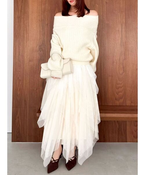 dazzlin(ダズリン)の「ヘムティアードチュールスカート(スカート・レディース・アイボリー/ピンク・SMALL/MEDIUM)」の13枚目の写真