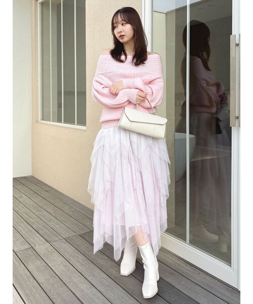 dazzlin(ダズリン)の「ヘムティアードチュールスカート(スカート・レディース・アイボリー/ピンク・SMALL/MEDIUM)」の16枚目の写真