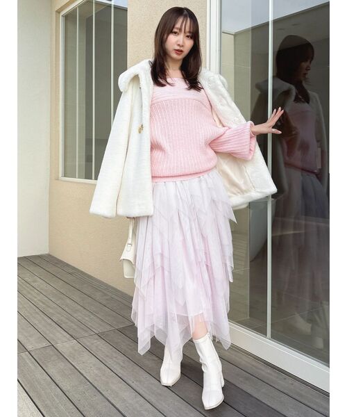 dazzlin(ダズリン)の「ヘムティアードチュールスカート(スカート・レディース・アイボリー/ピンク・SMALL/MEDIUM)」の17枚目の写真