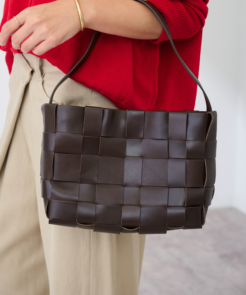 FRAMeWORK(フレームワーク)の「ST. AGNI/セントアグニ ワイドイントレチャード ワンショル(クラッチバッグ・レディース・ブラウン/ブラック・FREE)」の1枚目の写真