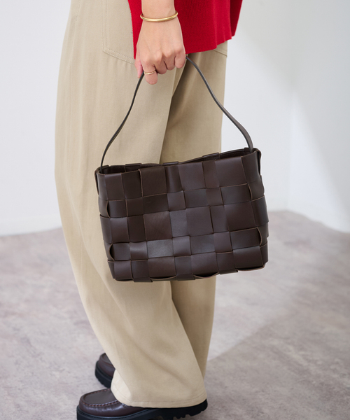 FRAMeWORK(フレームワーク)の「ST. AGNI/セントアグニ ワイドイントレチャード ワンショル(クラッチバッグ・レディース・ブラウン/ブラック・FREE)」の7枚目の写真