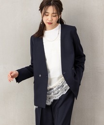 ROBEDECORA（ローブデコラ）の「【洗えるウールタッチスーツ】ダブルジャケット＆ワイドパンツセット（スーツセット）」