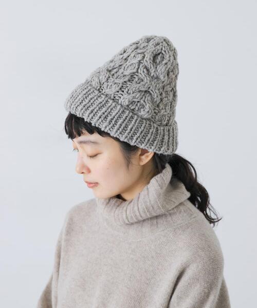 かぐれ（カグレ）の「ペルーアランワッチキャップ（ニットキャップ/ビーニー・レディース・グレー/ブラック系その他・FREE）」の2枚目の写真