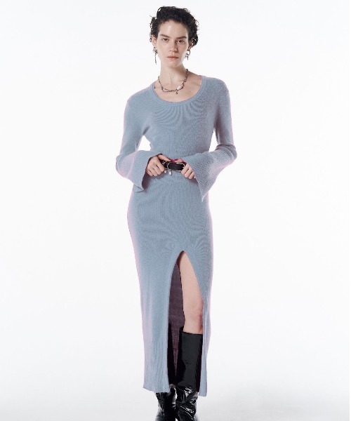 ジョゼムーン☆ディープスリットニットドレス DEEP SLIT KNIT DRESS/ディープスリットニットドレス（ワンピース