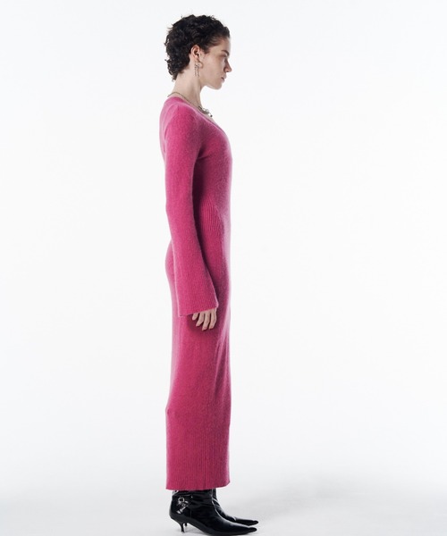 JOSE MOON（ジョゼムーン）の「SLIT KNIT DRESS/スリットニットドレス（ドレス・レディース・グレー/ブラック/サックスブルー/ピンク・FREE）」の9枚目の写真