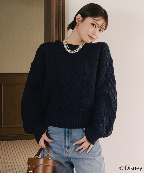 FREAK'S STORE（フリークスストア）の「限定展開 FREAK'S STORE×前田亜美/Disney/Mickey Mouse/ミッキーマウス/ケーブル ニット プルオーバー（ニット/セーター・レディース・ネイビー/ナチュラル・ﾌﾘ-）」の18枚目の写真