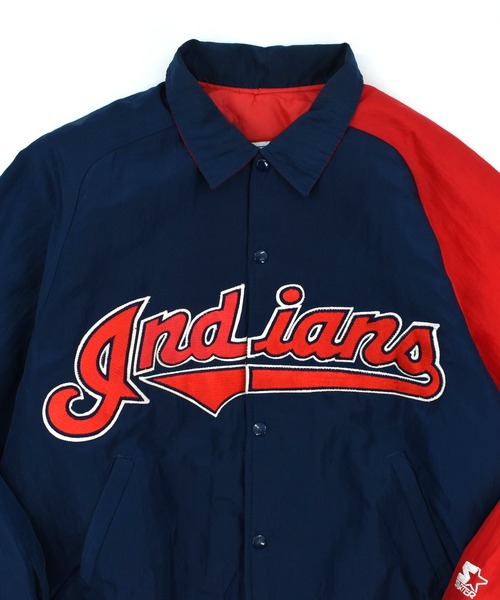 STARTER（スターター）の「【USED】90’s STARTER “Indiana” ナイロン アワードジャケット USA製（スタジャン・メンズ・ネイビー・LARGE）」の2枚目の写真
