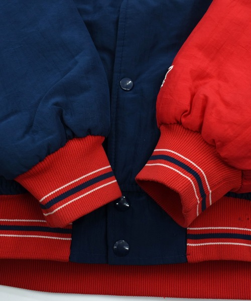 STARTER（スターター）の「【USED】90’s STARTER “Indiana” ナイロン アワードジャケット USA製（スタジャン・メンズ・ネイビー・LARGE）」の6枚目の写真