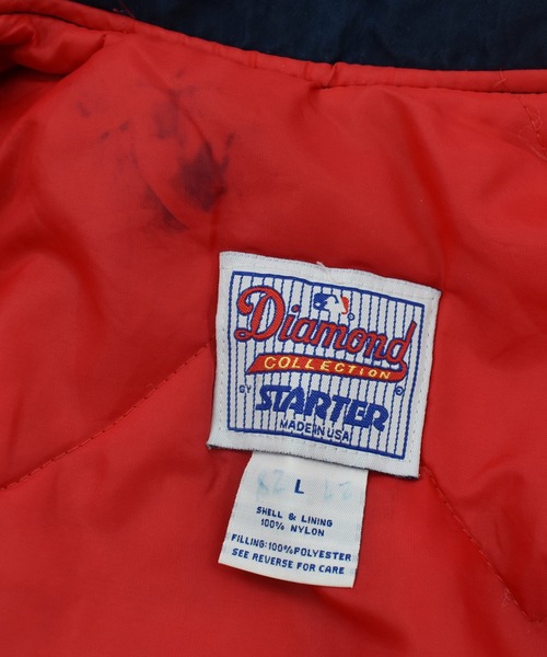 STARTER（スターター）の「【USED】90’s STARTER “Indiana” ナイロン アワードジャケット USA製（スタジャン・メンズ・ネイビー・LARGE）」の8枚目の写真