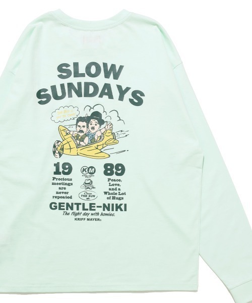 KRIFF MAYER(クリフメイヤー)の「【本体綿100%】ジェントルニキロンT(飛行機)(Tシャツ/カットソー・メンズ・オフホワイト/チャコール/オレンジ/ミント・MEDIUM/LARGE/X-LARGE)」の1枚目の写真