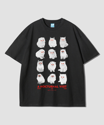 GRANFINNY（グランフィニ）の「ナイトキャットクラブ オーバーサイズ 半袖Tシャツ-ブラック（Tシャツ/カットソー）」