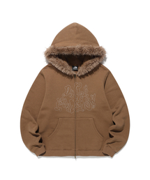 DARK FANTASY FUR HOODIE ZIP UP_BROWN(NG2FFUM491A)