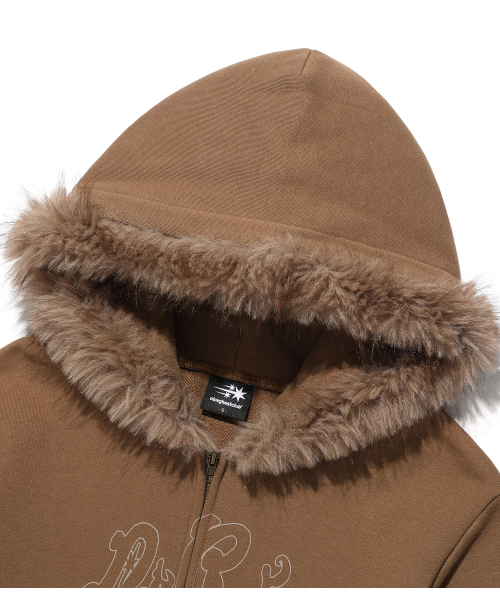 NICE GHOST CLUB(ナイスゴーストクラブ)の「DARK FANTASY FUR HOODIE ZIP UP_BROWN(NG2FFUM491A)(パーカー・レディース・ブラウン・SMALL/MEDIUM/LARGE)」の3枚目の写真