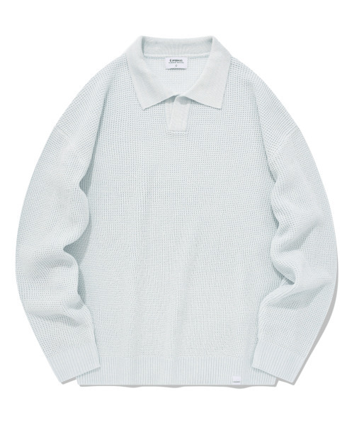 COVERNAT(カバーナット)の「オープンカラー ニット スカイブルー(ニット/セーター・レディース・その他・LARGE/MEDIUM/SMALL/X-LARGE)」の1枚目の写真