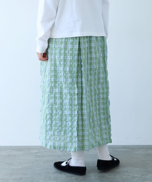 bulle de savon（ビュルデサボン）の「sheer check ボックスタック スカート（スカート・レディース・ブルー/グリーン・FREE）」の11枚目の写真