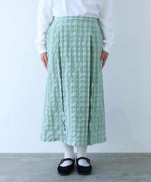 bulle de savon（ビュルデサボン）の「sheer check ボックスタック スカート（スカート・レディース・ブルー/グリーン・FREE）」の13枚目の写真