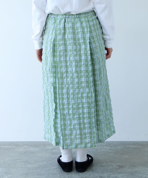 bulle de savon（ビュルデサボン）の「sheer check ボックスタック スカート（スカート・レディース・ブルー/グリーン・FREE）」の15枚目の写真