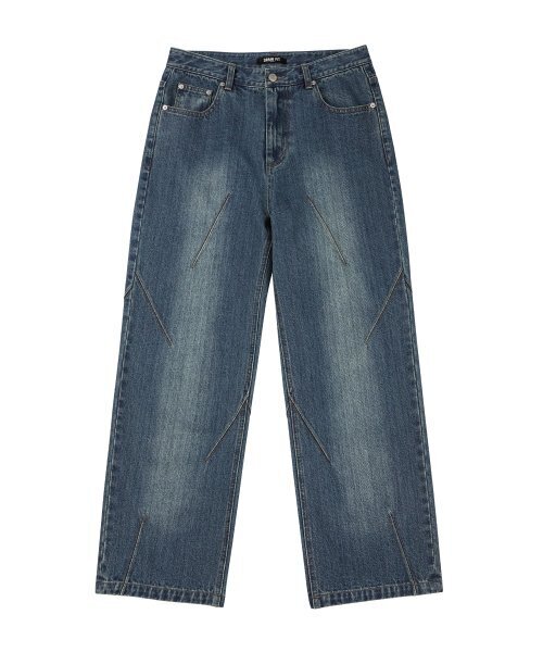 DRAW FIT（ドローフィット）の「イレギュラーラインデニムパンツ [ヴィンテージブルー]（デニムパンツ・メンズ・その他・MEDIUM/LARGE/X-LARGE）」の3枚目の写真