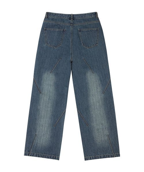 DRAW FIT（ドローフィット）の「イレギュラーラインデニムパンツ [ヴィンテージブルー]（デニムパンツ・メンズ・その他・MEDIUM/LARGE/X-LARGE）」の4枚目の写真