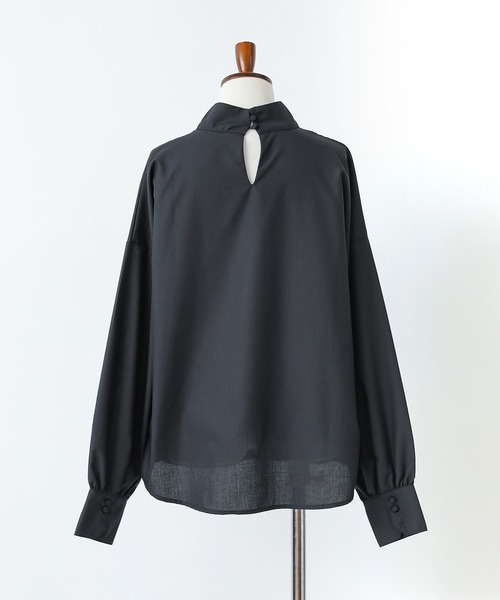 n'OrLABEL（ノアールレーベル）の「『ピンタックレーススタンドカラーブラウス』（シャツ/ブラウス・レディース・ブラック/オフホワイト・2/1）」の22枚目の写真