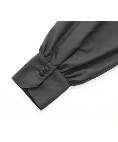 n'OrLABEL（ノアールレーベル）の「『ピンタックレーススタンドカラーブラウス』（シャツ/ブラウス・レディース・ブラック/オフホワイト・2/1）」の10枚目の写真