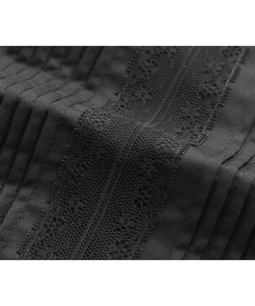 n'OrLABEL（ノアールレーベル）の「『ピンタックレーススタンドカラーブラウス』（シャツ/ブラウス・レディース・ブラック/オフホワイト・2/1）」の11枚目の写真