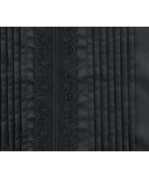 n'OrLABEL（ノアールレーベル）の「『ピンタックレーススタンドカラーブラウス』（シャツ/ブラウス・レディース・ブラック/オフホワイト・2/1）」の3枚目の写真