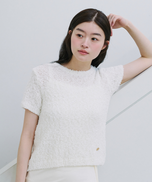YUPPE(ヨッペ)の「NAVI COLOR KNIT_IVORY(ニット/セーター・レディース・その他・FREE)」の1枚目の写真