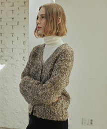 BOUCLE CARDIGAN_BROWN