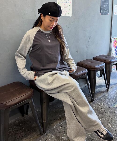 DEMARC（ドゥマーク）の「ルーズフィットカラーミックスラグランTシャツグレー&チャコール（Tシャツ/カットソー・レディース・その他・MEDIUM/LARGE）」の11枚目の写真