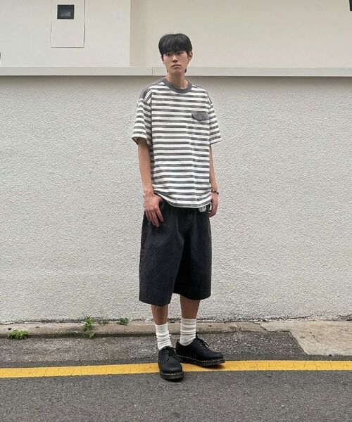 ANOLORCODE（アノローコード）の「ストライプカットオフデニムパンツ（ブラック）（その他パンツ・レディース・その他・SMALL/MEDIUM/LARGE）」の22枚目の写真