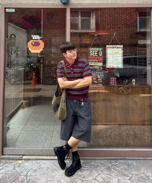 ANOLORCODE（アノローコード）の「ストライプカットオフデニムパンツ（ブラック）（その他パンツ・レディース・その他・SMALL/MEDIUM/LARGE）」の14枚目の写真