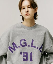 MGLB 91 プリンティングスウェットシャツ(メランジグレー)