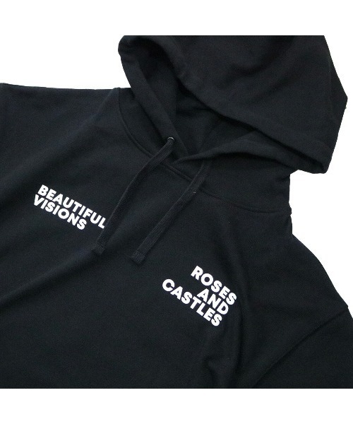 LFYT（エルエフワイティー）の「LFYT x ROSES AND CASTLES エルエフワイティー ラファイエット [Lafayette] - プルオーバーパーカー [BEAUTIFUL VISIONS HOODIE LE250505]（パーカー・メンズ・ブラック・X-LARGE/LARGE/MEDIUM）」の2枚目の写真