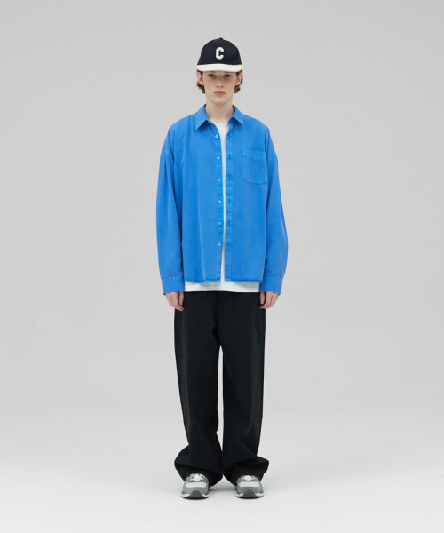 STENDS（ステンズ）の「[M~4XL] ピグメントウォッシングシャツ_ディープブルー（シャツ/ブラウス・メンズ・その他・X-LARGE/XX-LARGE/XXX-LARGE/XXXX-LARGE/MEDIUM/LARGE）」の5枚目の写真